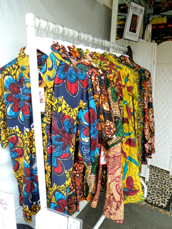 African menswear by Kitenge Store displayed on their stall at Africa on The Square 2017