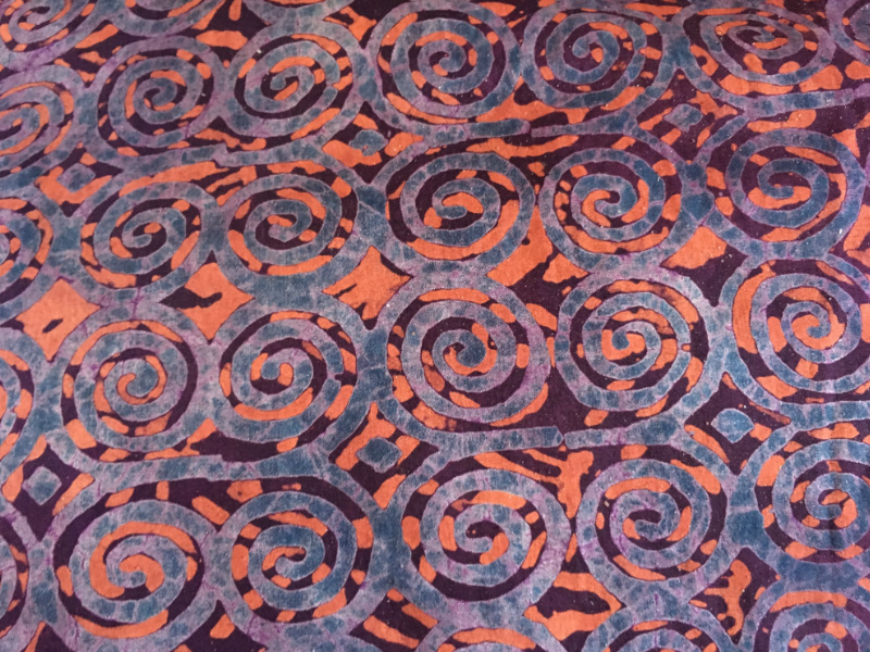 Example of traditional batik fabric made by hand in Ghana