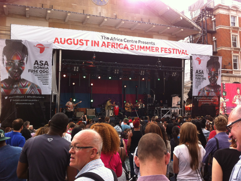The Africa Centre Summer festival stage in London UK