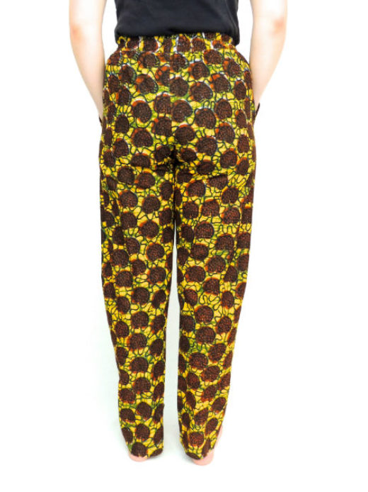 Brown African Print Trousers Back View