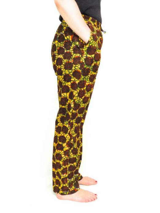 Brown African Print Trousers Side view