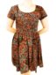Red Womens African Print Flare Dress Front View