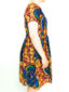 Yellow Womens African Print Flare Dress Side View