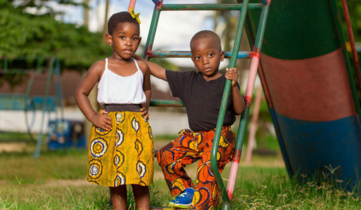 African Print Kids Clothing Models Wearing in Tanzania