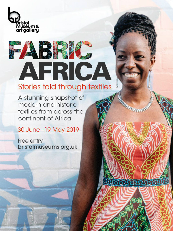 Fabric Africa exhibition poster at Bristol Museum