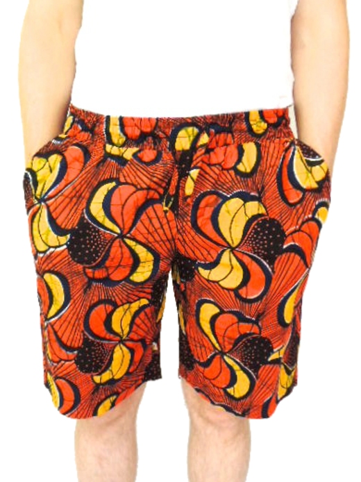 Men's Custom Made to Measure Red/Yellow Shorts | Kitenge Store