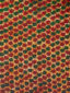 Red and green shells African wax print fabric pattern