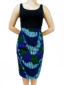 Women's made to measure blue green purple pencil skirt model wearing front view