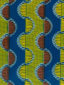 Yellow blue and brown African print fabric motif