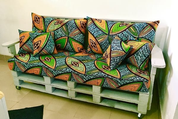African wax print fabric sofa cushions sewing project idea
