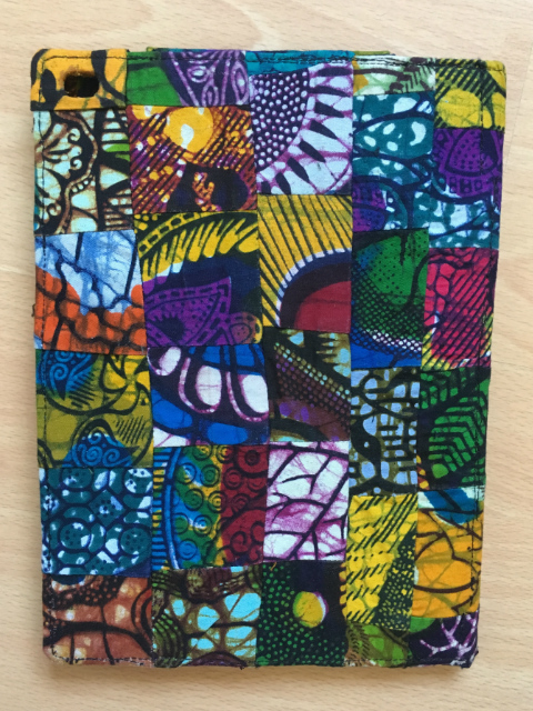 Homemade patchwork African print fabric ipad tablet case