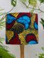 Yellow/red/blue peacock African print fabric lampshade handmade by Tropikala using Kitenge Store authentic ankara fabric