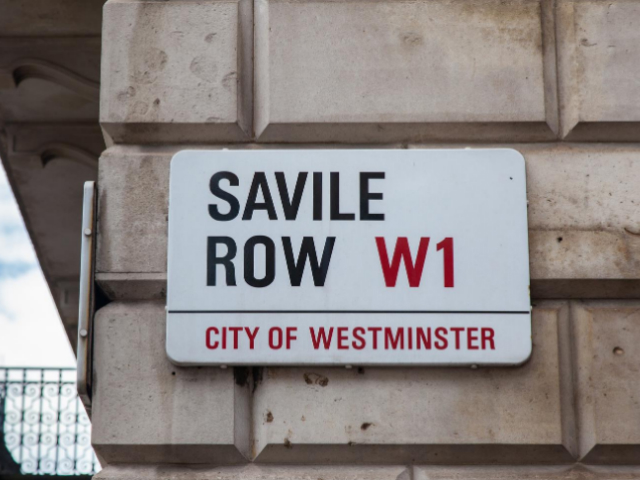 Savile row London street sign tailor made clothing