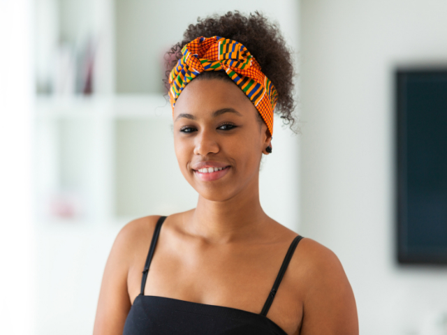 African style headband example model wearing
