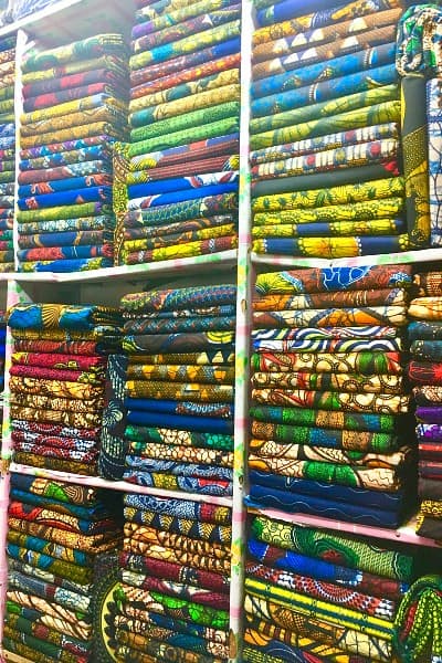African wax print fabric made in China market shop Tanzania