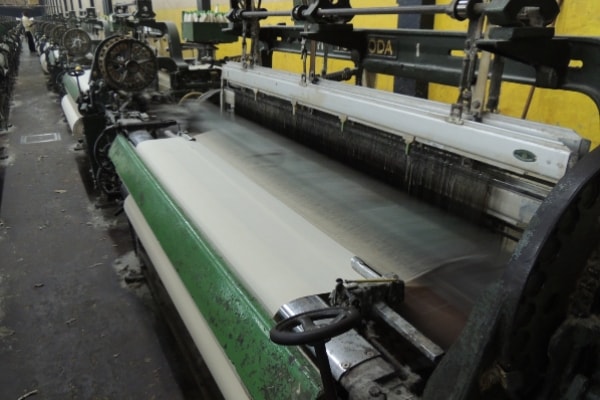 Grey cotton fabric produced to make African wax print fabric factory
