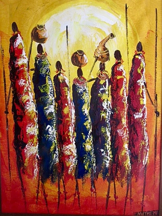 Maasai Tinga Tinga painting from Tanzania African style interior ideas