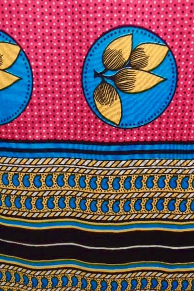 Colourful kanga African print fabric from Tanzania fabric for interior design