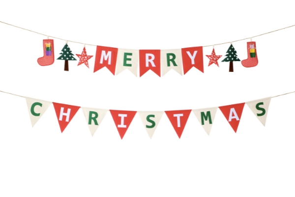 Handmade Christmas bunting sewing project