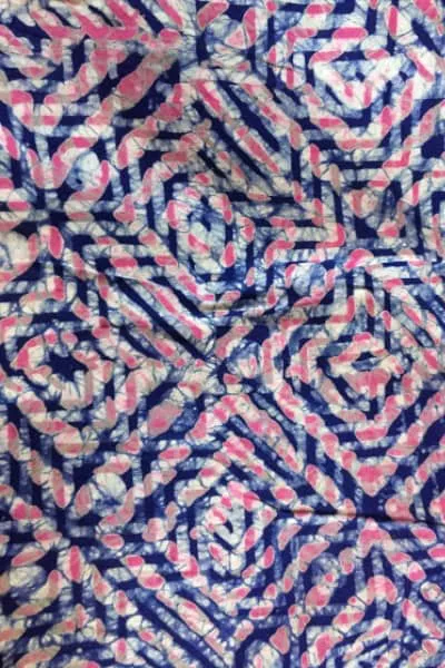 Traditional batik fabric design handmade in Ghana West Africa
