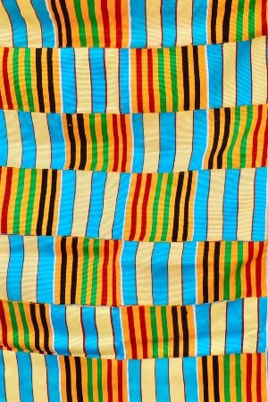 Kente cloth handwoven Ghana West Africa