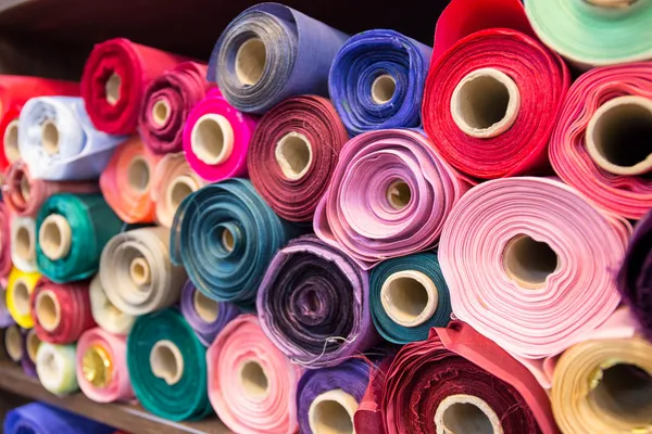 Plain coloured sewing fabric rolls