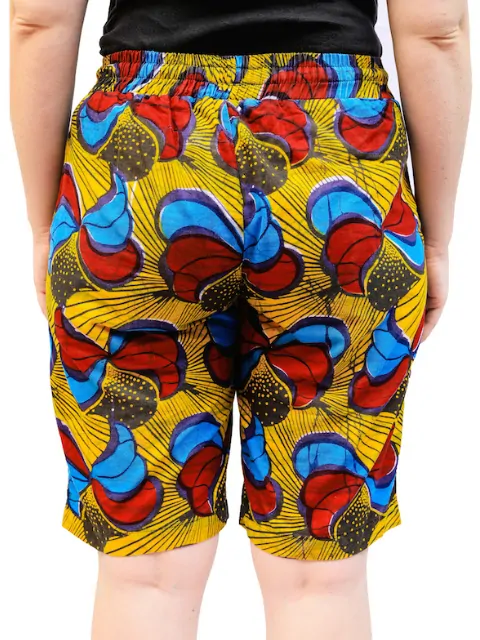 African Print Shorts in Blue Gold Ankara Print - Festival Shorts– The  Continent Clothing