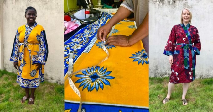 African print fabric bathrobes by Kitenge Store