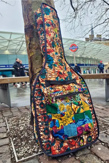 African wax print fabric guitar case by Kitenge Store