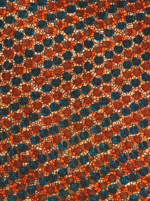 Red blue shells African wax print fabric swatch Kitenge Store