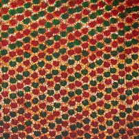 Red green African print fabric swatch