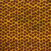 Yellow brown shells African print fabric swatch