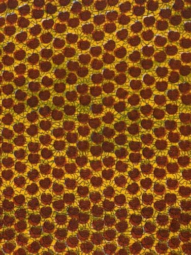 Yellow brown shells African wax print fabric swatch Kitenge Store