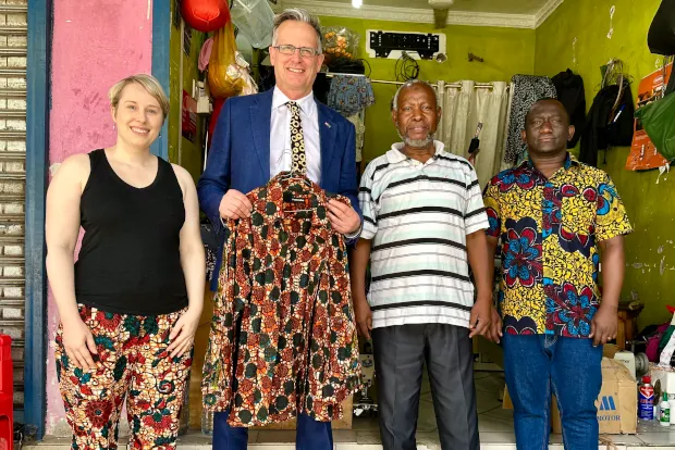 British High Commissioner visits Kitenge Store workshop Tanzania