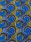 Blue green flower African wax print fabric Kitenge Store closeup
