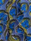 Blue green flower African wax print fabric Kitenge Store scrunched